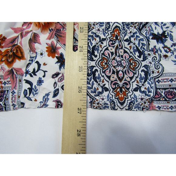 Hayden Rayon White Floral Tunic Wrap Top size 3XL Batwing Boho Colorful Classic - Picture 8 of 8